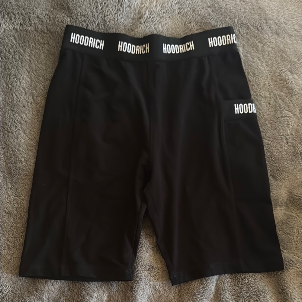 Black Athletic Shorts with Elastic Waistband and Lightweight Material